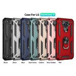 Wholesale LG Harmony 4 / Premier Pro Plus / K41 Tech Armor Ring Grip Case with Metal Plate (Red)